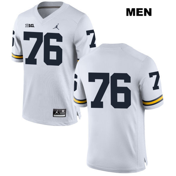 Men's NCAA Michigan Wolverines Juwann Bushell-Beatty #76 No Name White Jordan Brand Authentic Stitched Football College Jersey ZH25G22JY